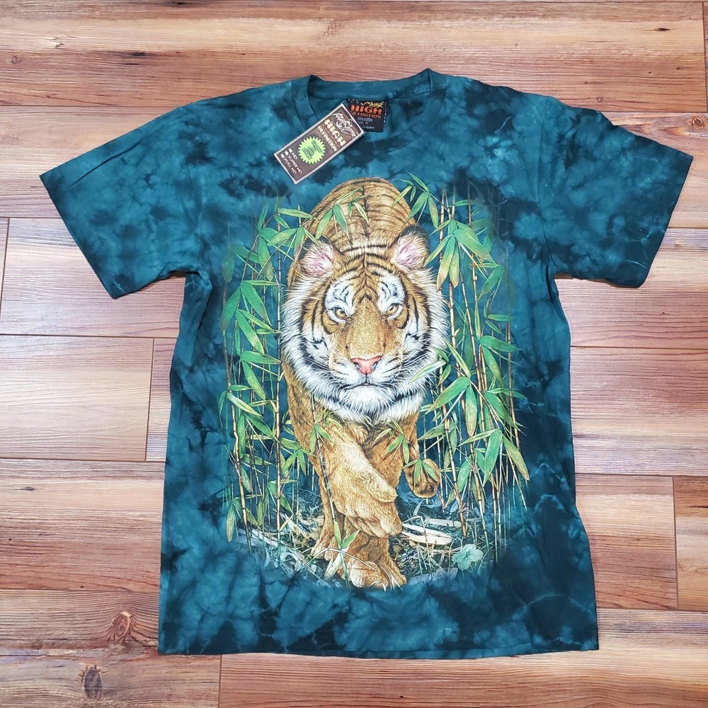NWT Vintage Rock Chang Tiger Glow In The Dark Nature All Over T-Shirt Mens M NEW